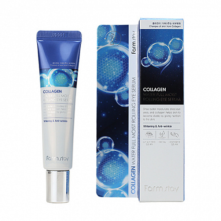 Лифтинг-сыворотка для кожи вокруг глаз с коллагеном FarmStay (Фармстей) Collagen Water Full Moist Rolling Eye Serum, 25 мл, фото