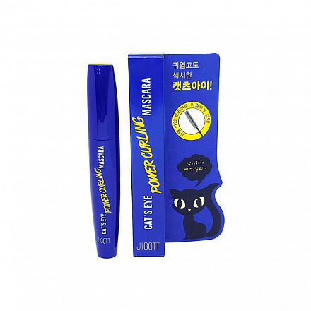 Тушь для ресниц подкручивающая Jigott (Джигот) CatS Eye Power Curling Mascara 12 г, фото