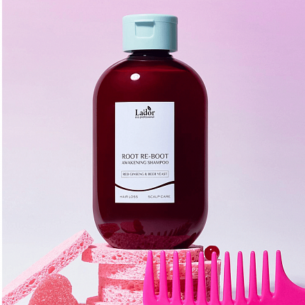 Lador Шампунь для роста волос с женьшенем и пивными дрожжами Lador (Ладор) ROOT RE-BOOT AWAKENING Shampoo Red Ginseng & Beer Yeast, 300 мл, фото