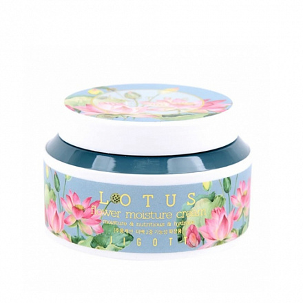 Крем для лица увлажняющий с экстрактом лотоса Jigott (Джиготт) Lotus Flower Moisture Cream, 100 гр, фото