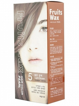 Гель-краска на фруктовой основе для волос Welcos (Вэлкос) Kwailnara Fruits Wax Pearl Hair Color #05, Light Brown, 60 мл, фото