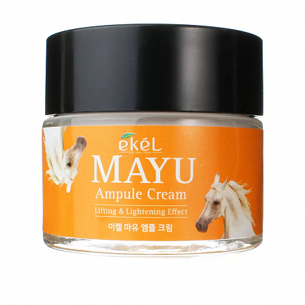Ампульный увлажняющий крем для лица с лошадиным жиром EKEL (Экел) Mayu Ampule Cream, 70 мл, фото