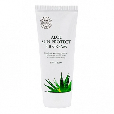 Солнцезащитный ББ крем для лица с Алоэ Jigott (Джиготт) Aloe Sun Protect BB Cream SPF41 PA++, 50 мл, фото