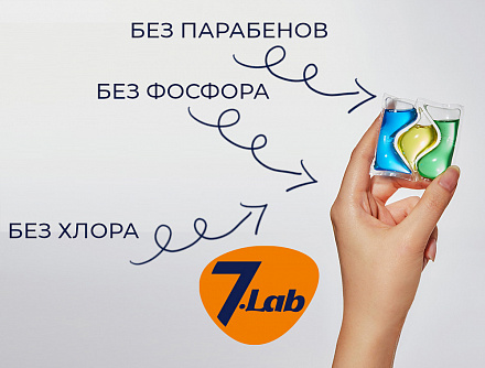 LION (Лион) Капсулы для стирки белья 7 Lab Triple Power Capsule Detergent 3 в 1 (моющее средство + кондиционер + пятновыводитель), 32 шт, фото
