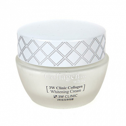 Крем для лица с коллагеном осветляющий 3W Clinic линейки Collagen Whitening Cream, 60 мл, фото