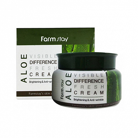 Увлажняющий крем для лица с экстрактом алоэ FarmStay (Фармстей) Aloe Visible Difference Fresh Cream, 100 мл, фото