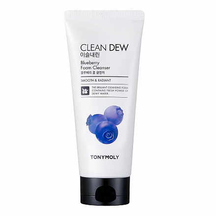 Очищающая пенка для умывания с экстрактом черники TonyMoly (ТониМоли) CLEAN DEW Blueberry Foam Cleanser, 180 мл, фото