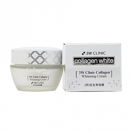 Крем для лица с коллагеном осветляющий 3W Clinic линейки Collagen Whitening Cream, 60 мл, фото