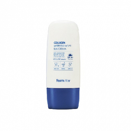 Солнцезащитный крем для лица с коллагеном FarmStay (Фармстей) Collagen Water Full Moist Sun Cream Spf50+/pa++++, 45 мл, фото