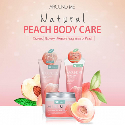 Скраб для тела с экстрактом персика Welcos (Вэлкос) Around Me Peach Natural Scrub Body Wash, 200 мл, фото