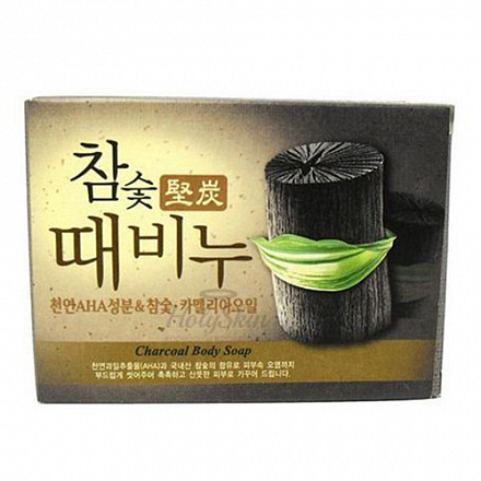Мыло-скраб для тела с древесным углем LION (Лион) Scrub body soap charcoal, 100 гр, фото