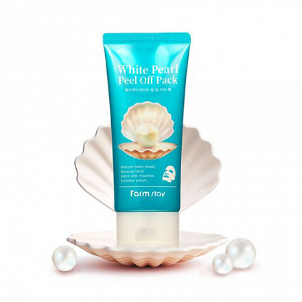 Очищающая маска-пленка с экстрактом жемчуга FarmStay (Фармстей) White Pearl Peel Off Pack, 100 гр, фото