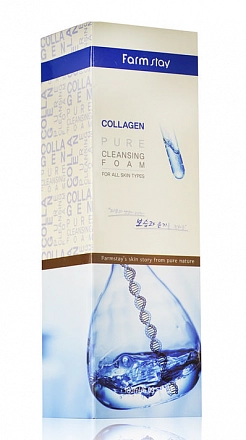 Пенка для умывания с коллагеном FarmStay (Фармстей) Collagen Pure Cleansing Foam, 180 мл, фото