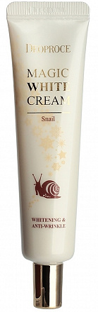 Крем для лица антивозрастной с экстрактом муцина улитки Deoproce (Деопрос) Magic White Cream Snail, 40 мл, фото