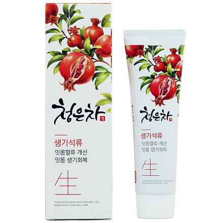 Зубная паста восточный чай и гранат Aekyung 2080 Cheong Eun Cha Pomegranate Toothpaste, 125г, фото