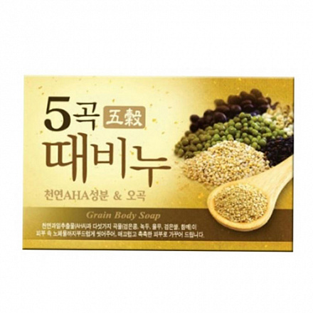 Мыло-скраб со злаками (Лион) Scrub body soap five grains, 100 гр, фото