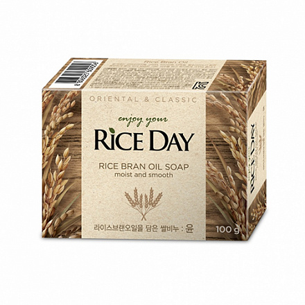 Мыло туалетное CJ Lion Rice Day Рисовые отруби, 100г, фото