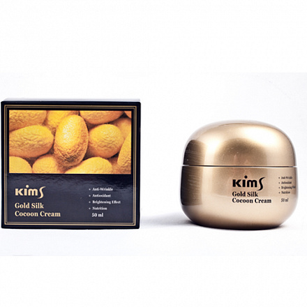 Крем для лица антивозрастной c протеинами кокона шелкопряда Kims (Кимс) Gold Silk Cocoon Cream, 50 мл, фото