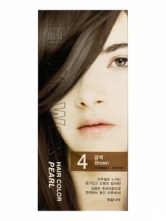 Гель-краска на фруктовой основе для волос Welcos (Вэлкос) Kwailnara Fruits Wax Pearl Hair Color #04, Brown, 60 мл, фото