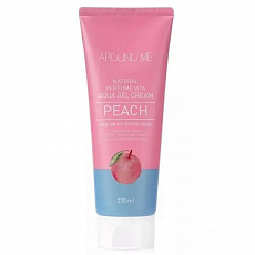 Крем-гель для тела с экстрактом персика Welcos (Вэлкос) Around Me Natural Perfume Vita Aqua Gel Cream Peach, 230 мл, фото