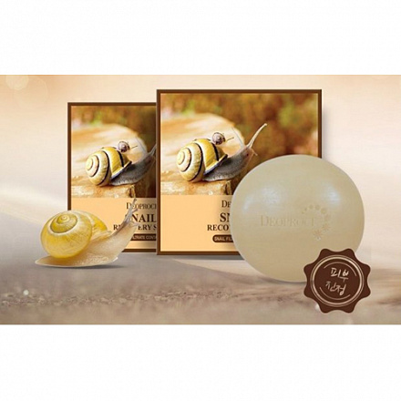 Мыло для лица с фильтратом секреции улитки Deoproce (Деопрос) Soap Snail, 100 гр., фото