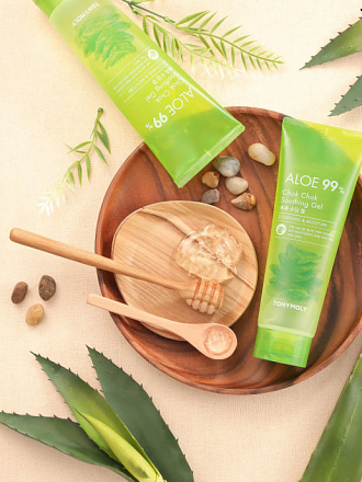 Увлажняющий гель с экстрактом алоэ вера TonyMoly (ТониМоли) Aloe 99% Chok Chok Soothing Gel, 250 мл, фото